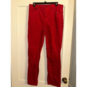 Talbots high waist Heritage Red Corduroy Straight Leg Pants Women’s Size 8